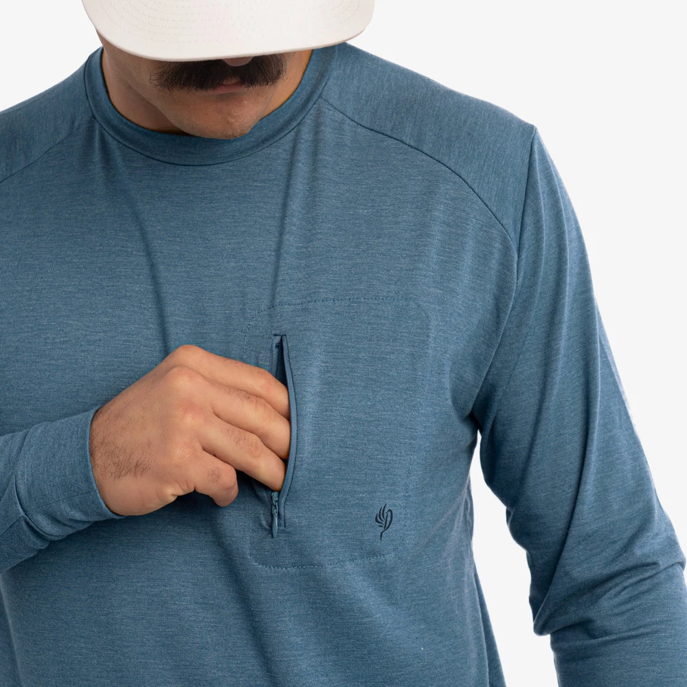 Deals 💯 Duck Camp Lightweight Bamboo Crew - Heathered Cenote ✨ - Image 5