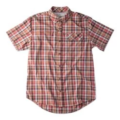 Hot Sale 🌟 Duck Camp Signature Fishing 👕 Shirt - Short Sleeve - Copper River Plaid ✔️