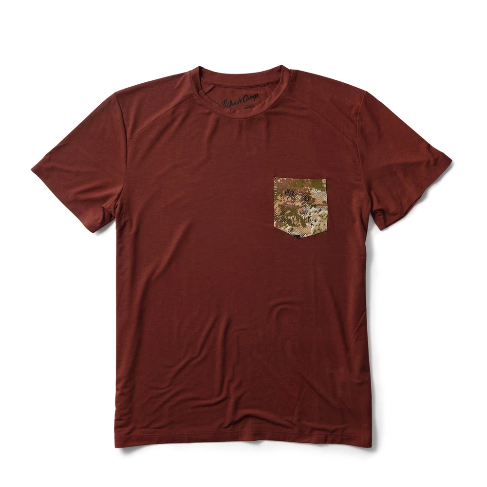 Best Sale 😍 Duck Camp Lightweight Bamboo Pocket Tee - Rust Brown W/ Midland ❤️